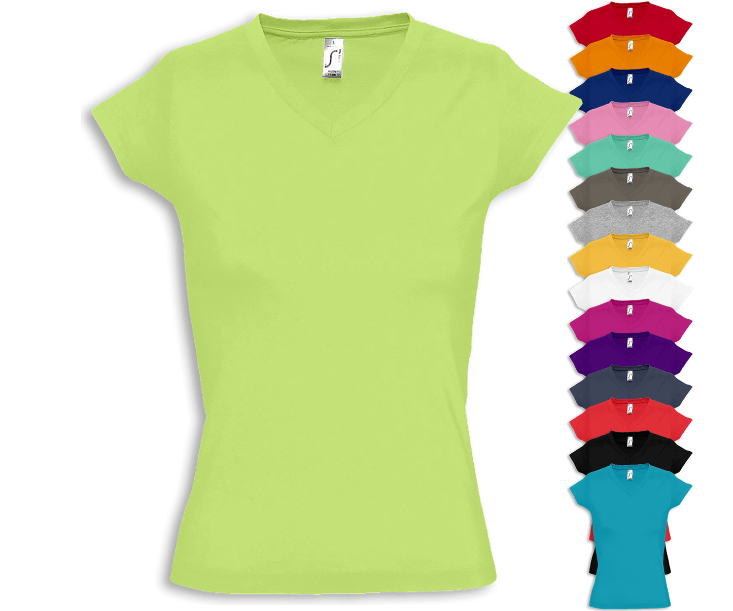 Basic T-Shirt für Damen mit V-Ausschnitt