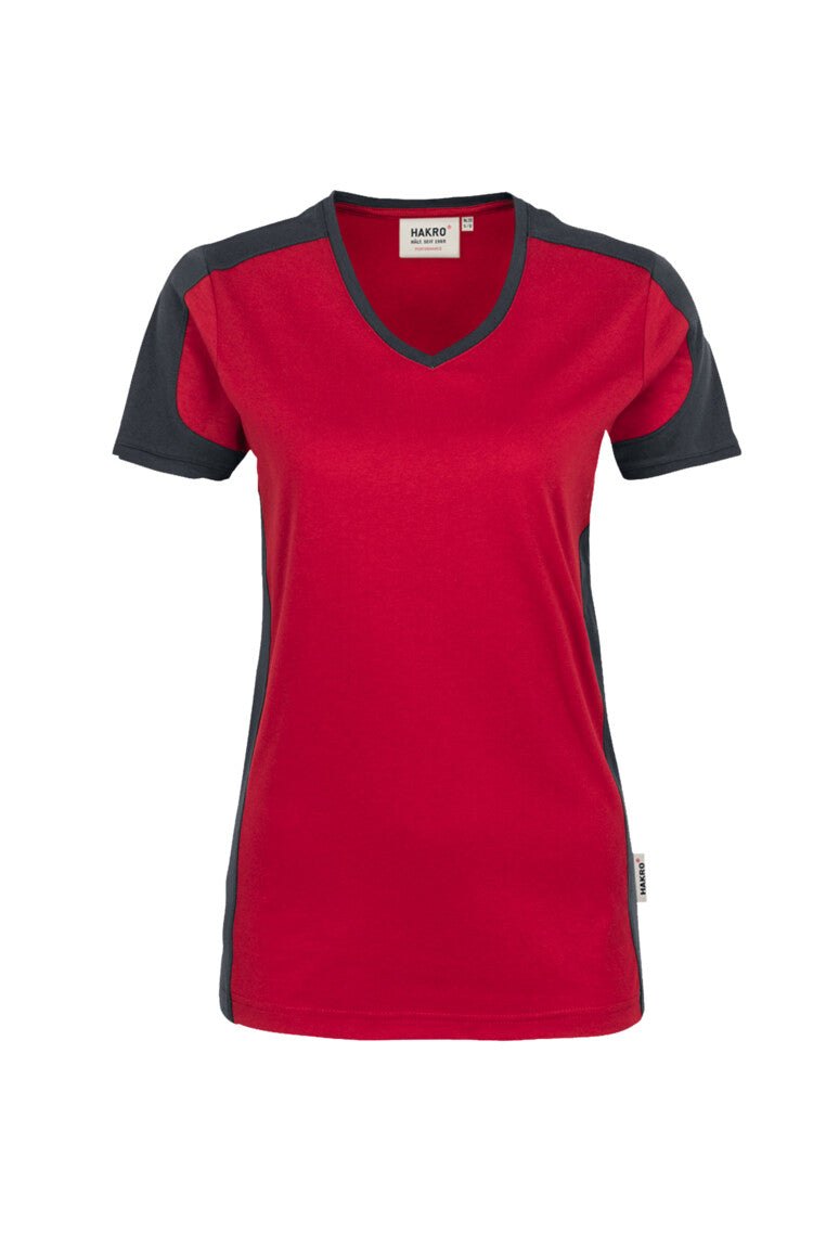 HAKRO Damen V-Shirt Contrast MIKRALINAR®