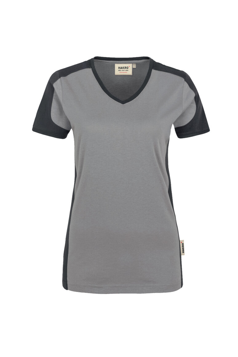 HAKRO Damen V-Shirt Contrast MIKRALINAR®
