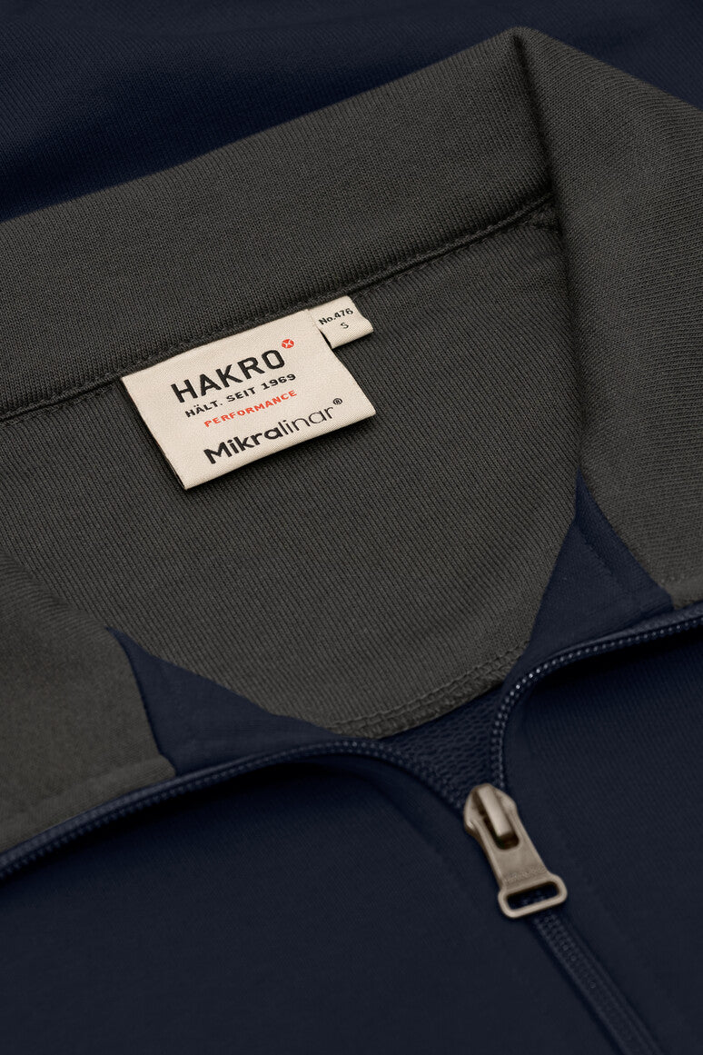 HAKRO Zip-Sweatshirt Contrast MIKRALINAR®