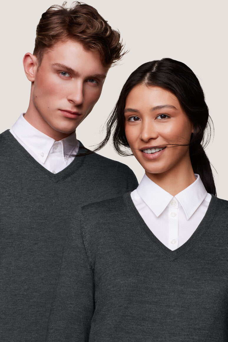 HAKRO Damen V-Pullover Merino-Wolle