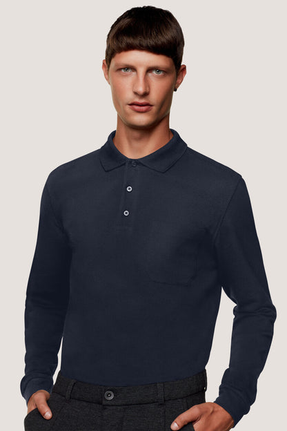 HAKRO Longsleeve-Pocket-Poloshirt Top